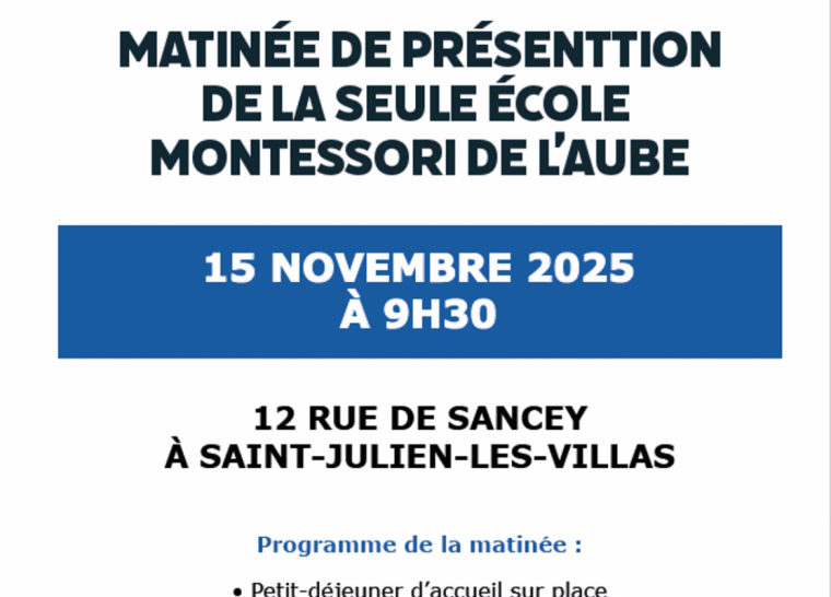 Journées portes ouvertes : Ecole Montessori dans l’Aube