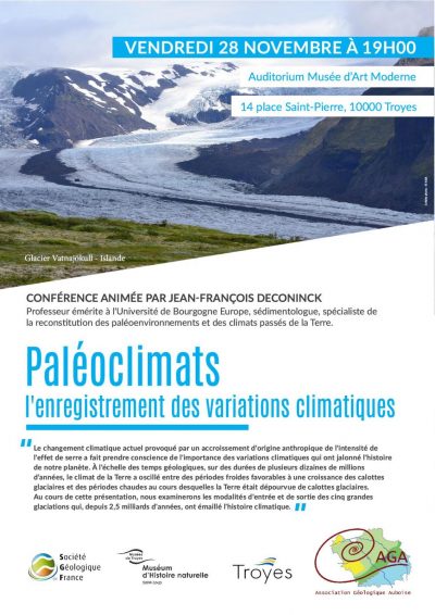 Conférence « Les paléoclimats : Les variations climatiques à travers les temps géologiques »