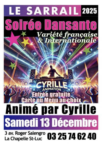 Soirée dansante spéciale variété Française et Internationale