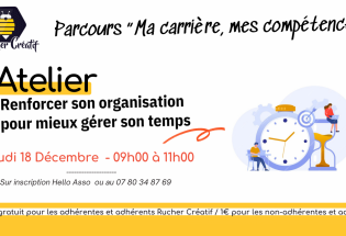 Atelier « Renforcer son organisation pour mieux gérer son temps »