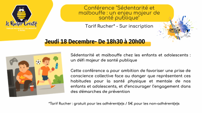 Conférence « Sédentarité et malbouffe : un enjeu majeur de santé publique »