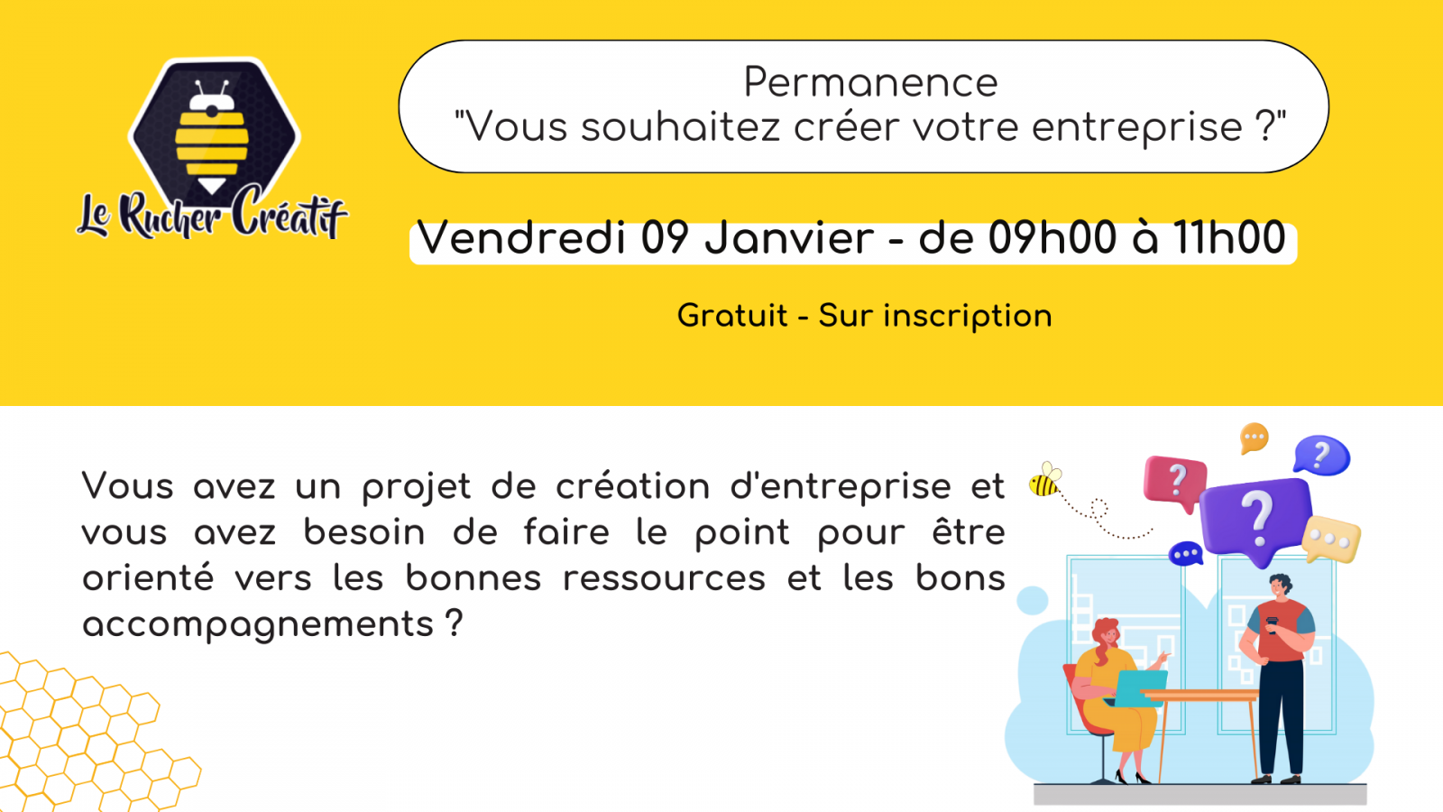 Permanence « Vous souhaitez créer votre entreprise ? »