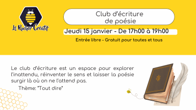 Club d&rsquo;Ecriture de Poésie