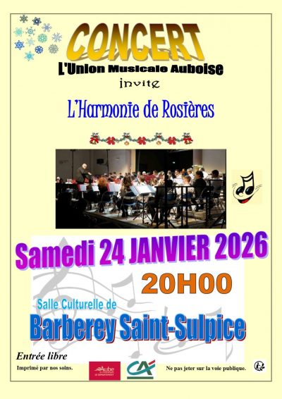 Concert de l&rsquo;UMA avec l&rsquo;Harmonie de Rosieres
