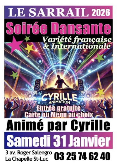 Soirée dansante variété Française et Internationale !