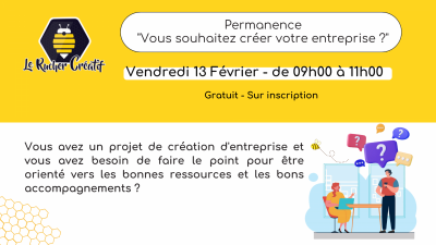 Permanence « Vous souhaitez créer votre entreprise ? »