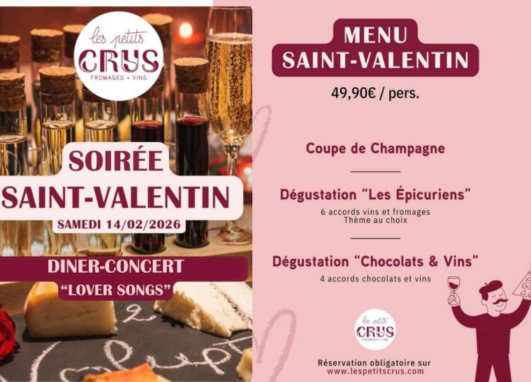 Dîner-concert Saint-Valentin aux Petits Crus