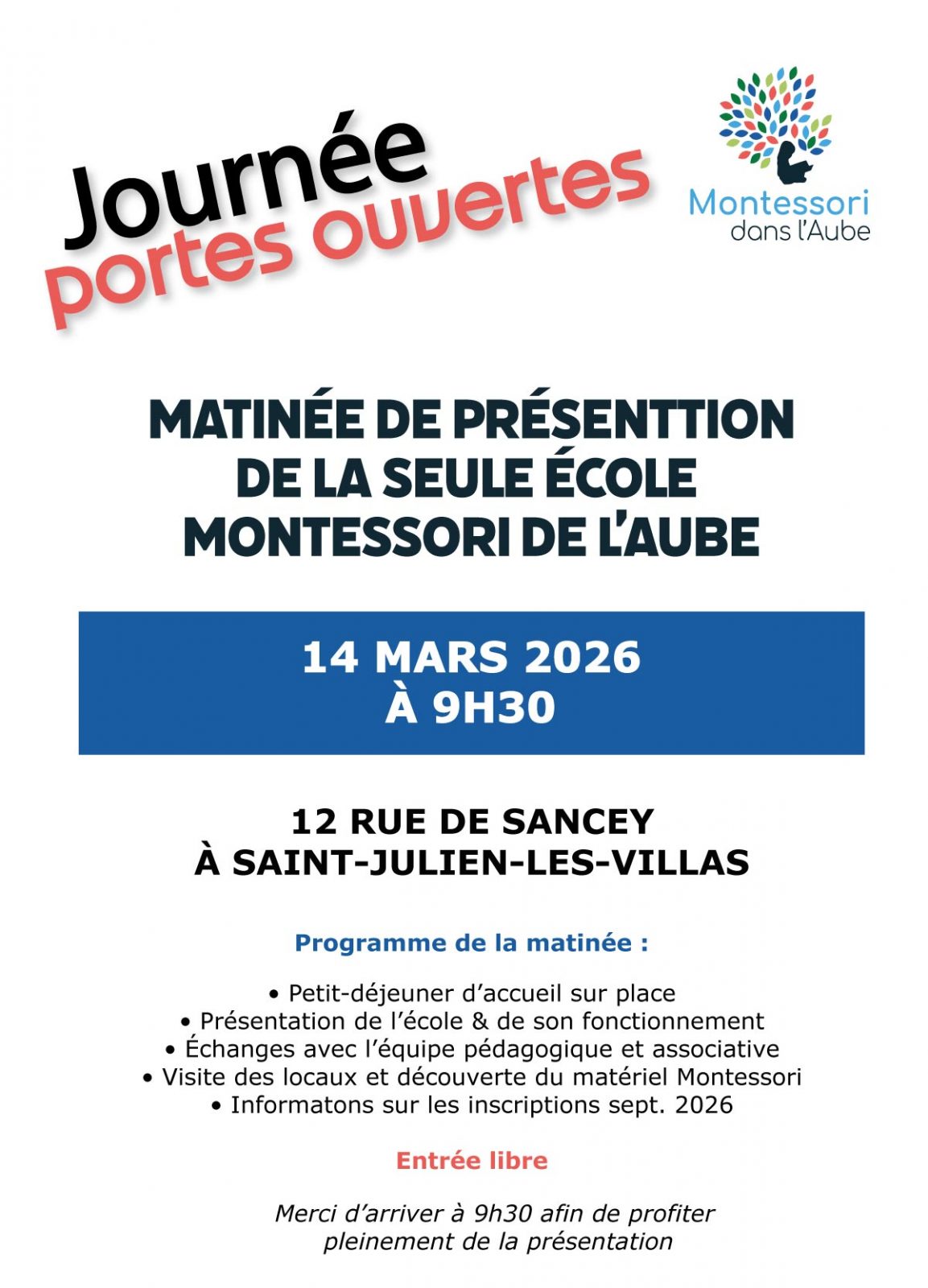 Portes ouvertes école Montessori dans l&rsquo;Aube