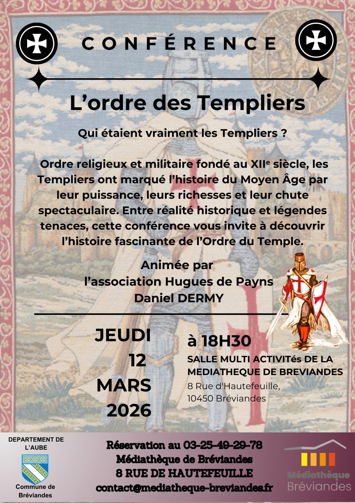 Conférence sur l&rsquo;ordre des Templiers