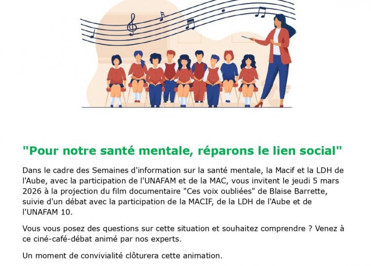 Ciné-débat : Le lien social au coeur de la santé mentale