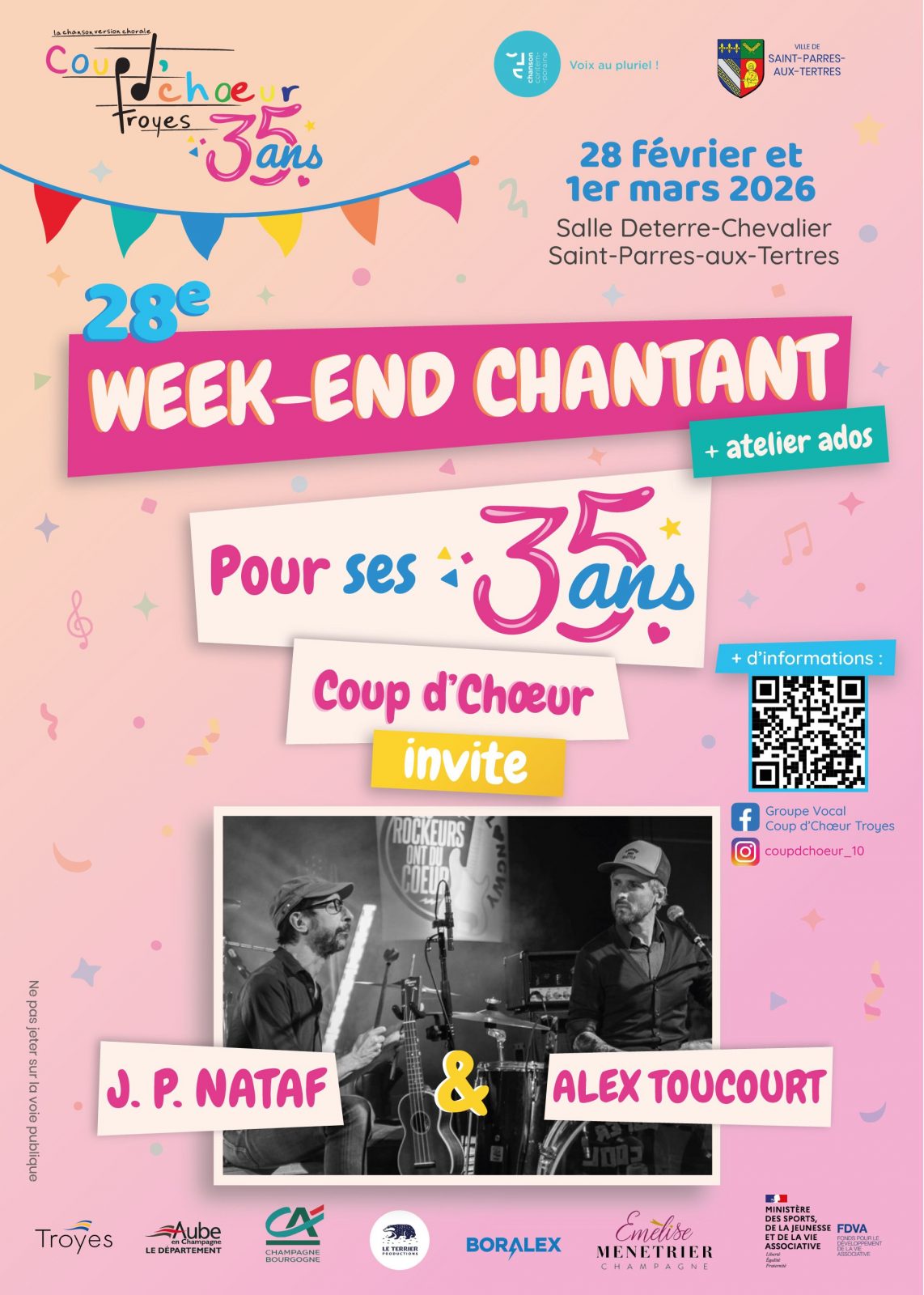 35 ans de Coup d&rsquo;Choeur : week-end chantant avec J.P. NATAF et Alex TOUCOURT