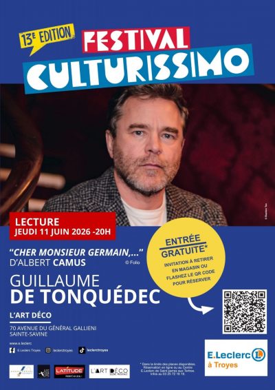 Culturissimo 2026 : Lecture de Guillaume de Tonquédec