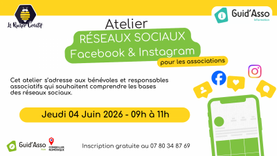 Guid&rsquo;Asso : Atelier « Gérer ses réseaux sociaux, Facebook & Instagram »