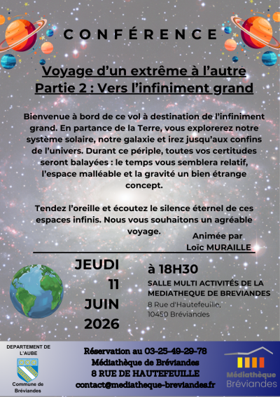 Conférence sur l&rsquo;infiniment grand avec le conférencier Loic MURAILLE