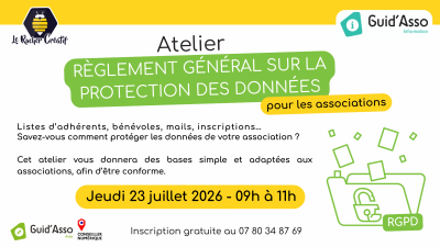 Guid&rsquo;asso : Atelier Règlement Général sur la Protection des Données (RGPD)