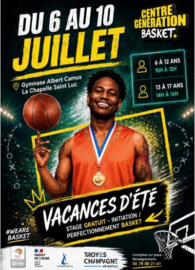 Vacances d&rsquo;été – Stage basket
