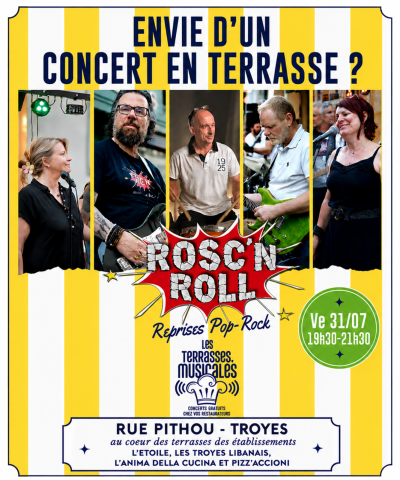 Concert gratuit de reprises Pop-Rock par le Groupe ROSC&rsquo;n ROLL