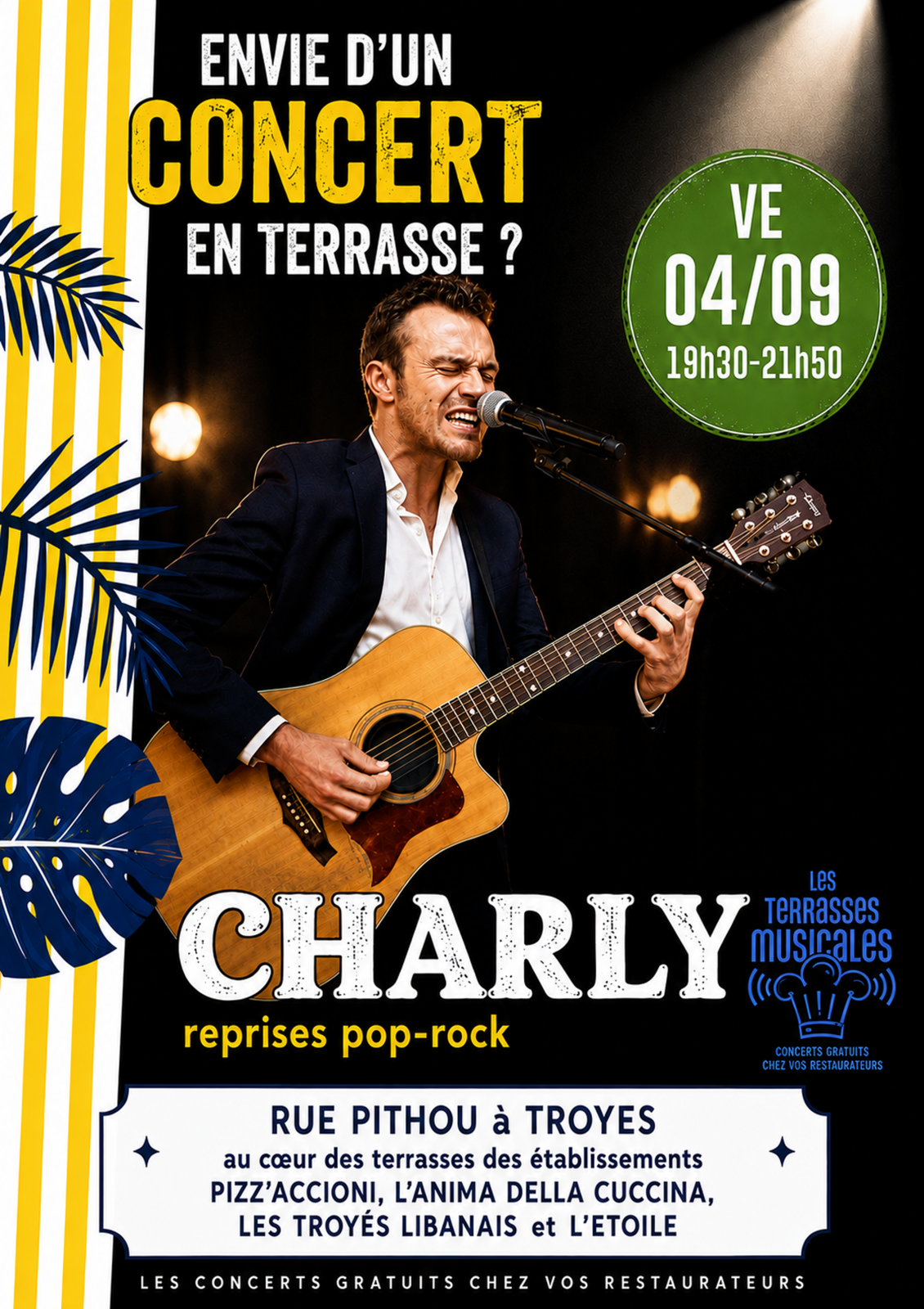 Concert gratuit de reprises pop-rock
