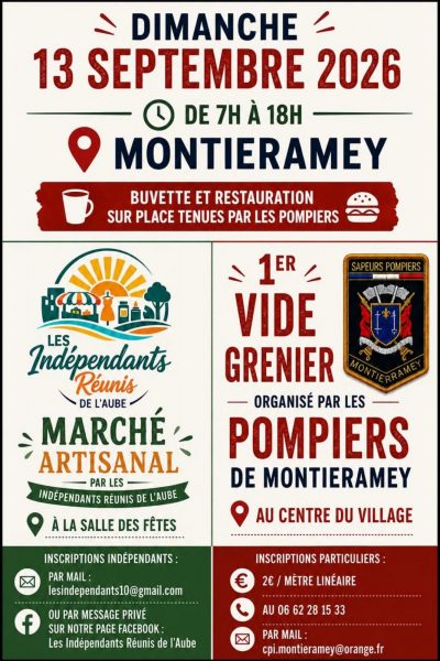 Marché artisanal et vide-greniers à Montiéramey