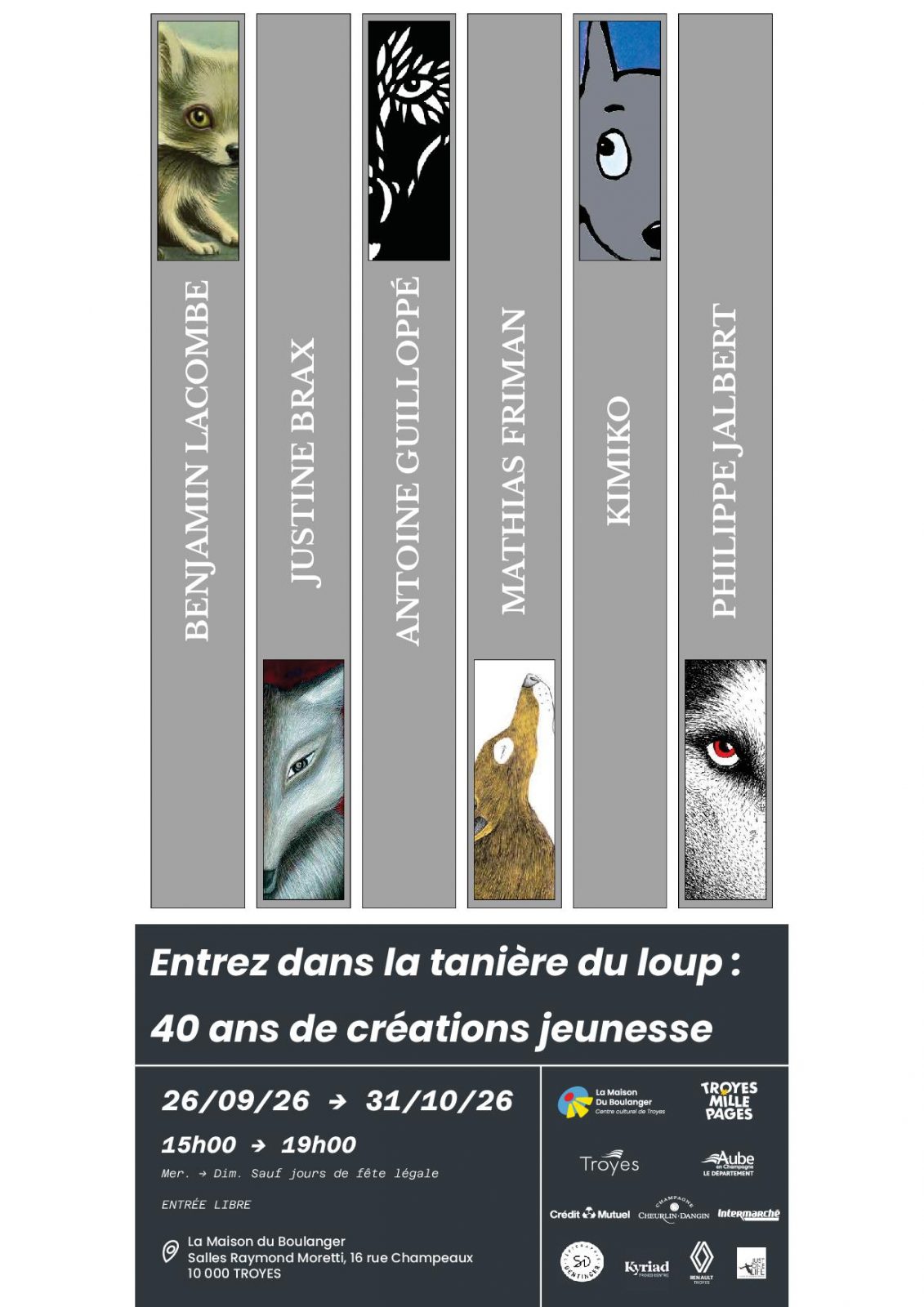 Exposition « Entrez dans la tanière du loup : 40 ans de créations jeunesse »