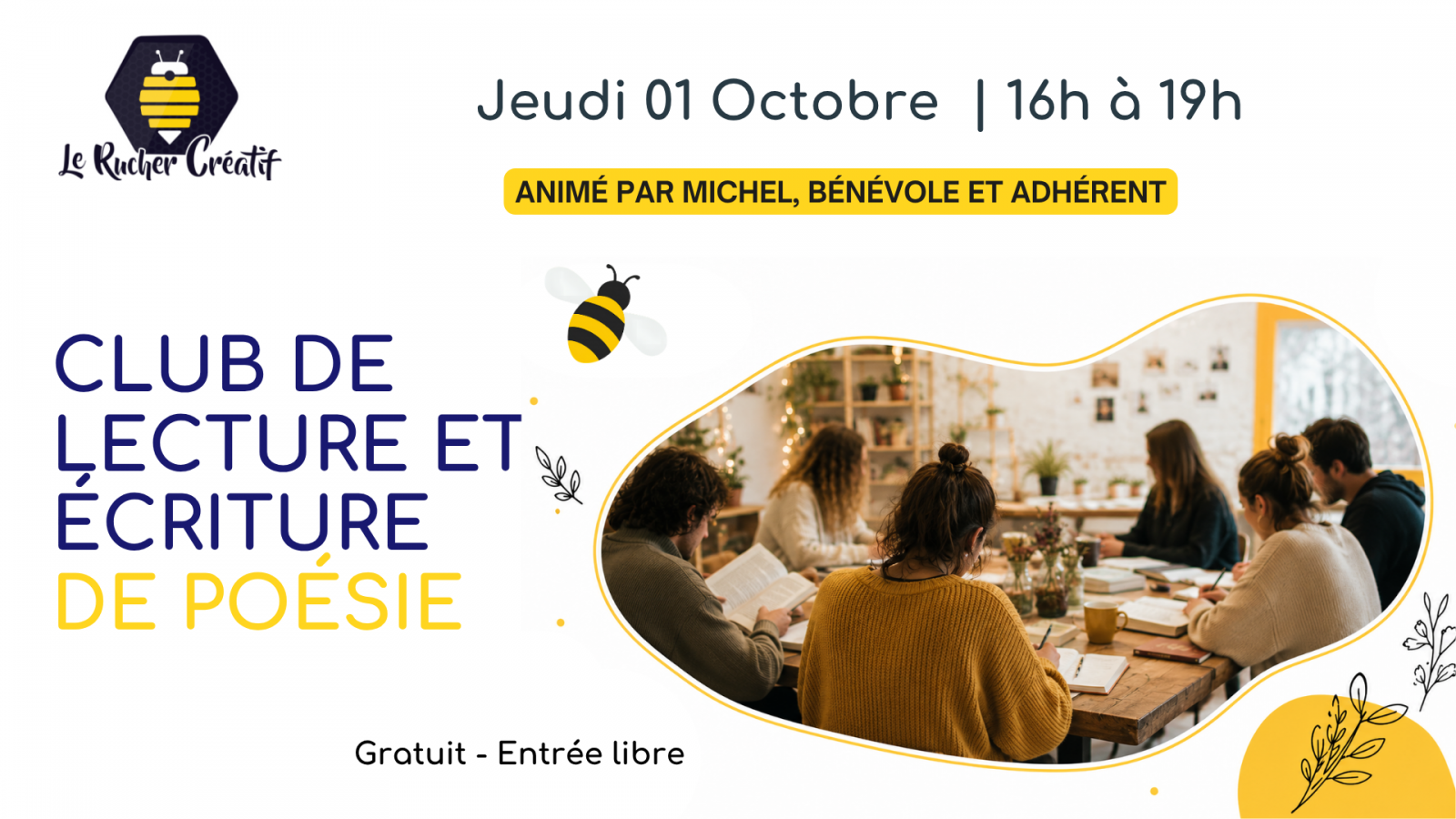 Club lecture et d&rsquo;écriture de poésie