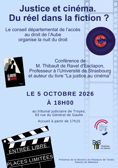Nuit du Droit – Conférence : « Justice et cinéma. Du réel dans la fiction ? »