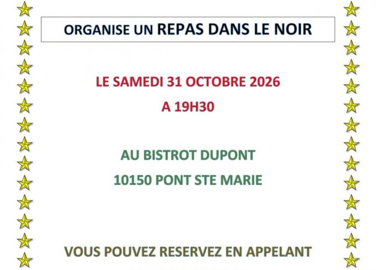 Journée mondiale de la vue – Repas dans le noir